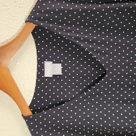 CHICOS Black Polka Dot Top - Picture 2 of 5
